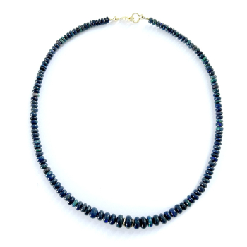 Collier Opal schwarz schimmernd